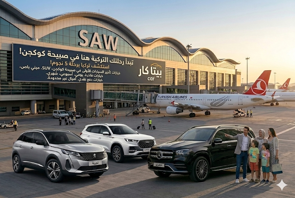 تأجير سيارات متميز في مطار صبيحة كوكجن بيتا لتأجير السيارات