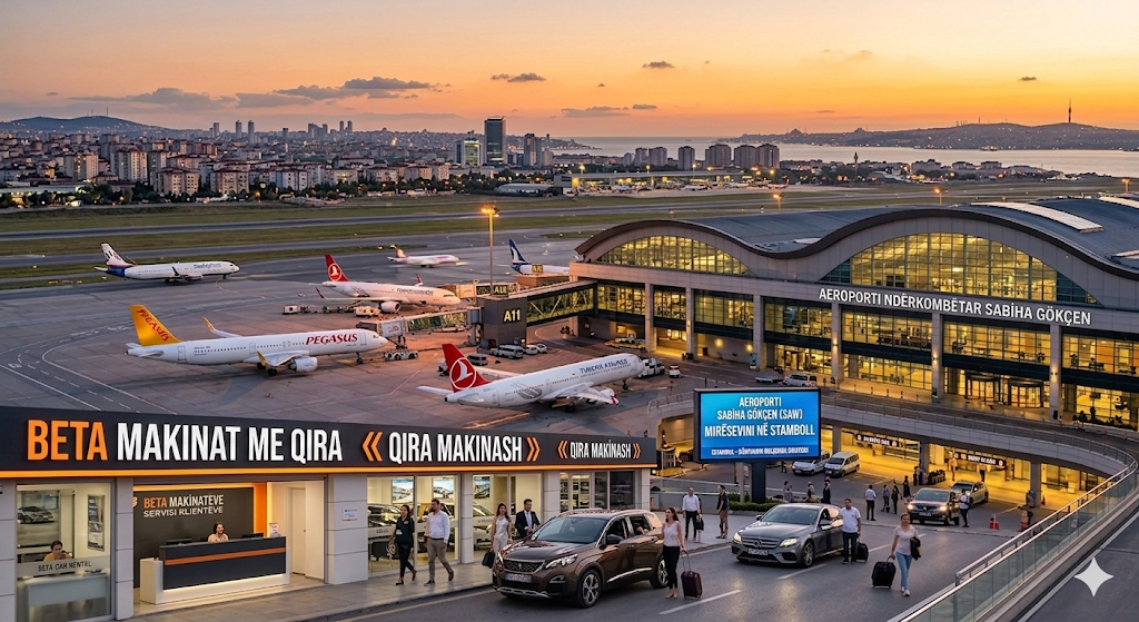 MAKINA ME QIRA NE AEROPORTIN SABIHA GOCKEN ME CASH DEPOSIT DHE PAGESE CASH BETA CAR RENTAL